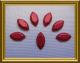 100 Metall Sonderformen OVAL Rot Glitter