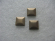 100 Hotfix Bügelnieten Metall Nailheads Quadrat Braun matt 7x7 mm