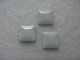 100 Hotfix Bügelnieten Metall Nailheads Quadrat Weiss 7x7 mm