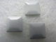 100 Hotfix Bügelnieten Metall Nailheads Quadrat Weiss 7x7 mm