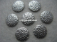 50 Hotfix Nailhead gehämmert 6mm Silber