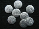 20 Hotfix Nailhead gehämmert 8mm Silber