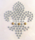 Hotfix Bügelbild französische Lilie Silber-Gold Glitter120123