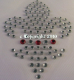 Hotfix Bügelbild französische Lilie Strass Crystal/Rot 120123