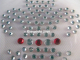 Hotfix Bügelbild französische Lilie Strass Crystal/Rot 120123