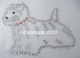 Hotfix Strass Bügelbild Hund süßer kleiner Westi 120718