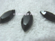 15 Strasssteine Aufnähsteine Spitz Konkarve ca. 7 x 15 mm Schwarz