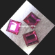 Aufnähsteine Quadrat ca. 12mm 15 Stück Fuchsia AAA Qualität