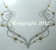 Hotfix Strass Bügelbild Kette Ausschnitt Crystal-Gold 121104