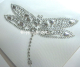 Hotfix Bügelbild Strass Libelle Crystal m. Silber Formen 110904