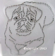 Strass Bügelbild Hund Mops Hundezucht Zuchtverband 13030