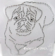 Strass Bügelbild Hund Mops Hundezucht Zuchtverband 13030