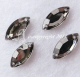 15Aufnähsteine Spitzoval ca. 7 x 15 mm Black Diamond