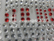 Strass Bügelbild Skyline Köln Rot-Crystal – Karneval Hotfix Motiv (30 × 8,6 cm)