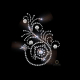 Strassbilder Hotfix Motiv Strass Blütenranke Crystal 130820
