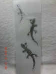 Strassmotiv Echsen – 3er Set Crystal & Black Diamond Hotfix