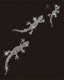 Strassmotiv Echsen – 3er Set Crystal & Black Diamond Hotfix