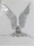 Strass Bügelbild Eule – Vogel Applikation Crystal Black Diamond 190327