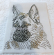 Strass Bügelbild Hund Kopf Schäferhund