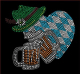 Hotfix Bügelbild Oktoberfest Bayern Wies`n Krug Hut Herz