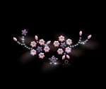 Strassmotiv Blüten-Ranke rosa – Hotfix Bügelbild