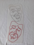 Strass Bügelbild Venedig Masken – Weinend & Lachend Karneval Rot Crystal