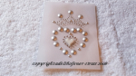 Strass Bügelbild Herz mit Krone Silber – Hotfix Applikation ca. 6,3 × 4,6 cm