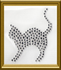 Strass Motiv Bügelbild Kleines Strass Katze Kätzchen Crystal 170420