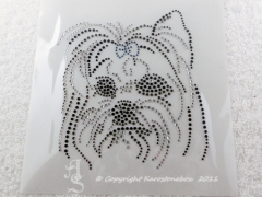 Strass Bügelbild Hund Yorki Yorkshire Rüde 110812