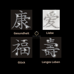 Strass Bügelbild 4 chinesische Schriftzeichen 120203 Crystal