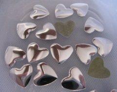 100 Hotfix Bügelnieten Nailheads Herz 6mm Silber