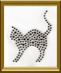 Strass Motiv Bügelbild Kleines Strass Katze Kätzchen Black Diamond 170420