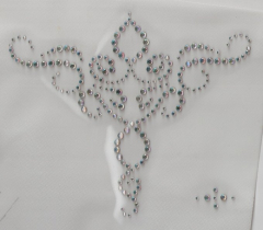 Strass Bügelbild Traumhaftes Ornament AB Kristall irisierend 080916
