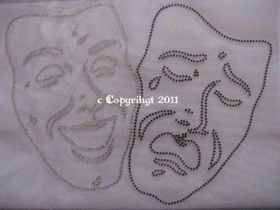 Strass Bügelbild Venezianische Masken – Karneval Schwarz Crystal