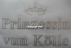 Hotfix Bügelbild Strass Prinzessin vun Kölle 120112-2
