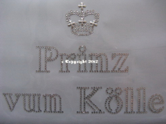Strass Bügelbild Prinz vun Kölle – Karneval Hotfix Motiv (20 × 14 cm)