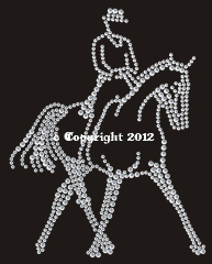 Strass Pferd Dressur Traversale rechts – Hotfix Bügelbild 120125
