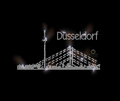 Hotfix Strass Bügelbild „Düsseldorf Skyline“
