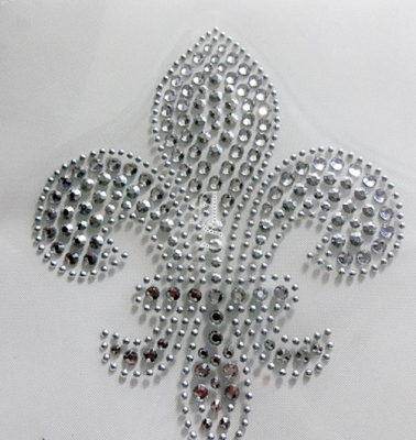 Hotfix Strass Bügelbild französische Lilie – edle Applikation Fleur-de-Lis