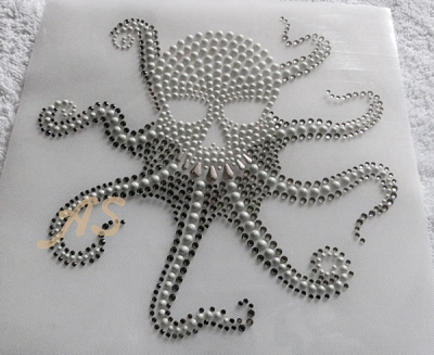 Strassmotiv Krake mit Totenkopf – XXL Hotfix Bügelbild 120508