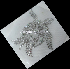 Hotfix Strass Bügelbild Wasserschildkröte Crystal-Silber 120722