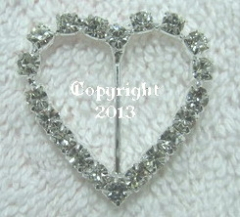 Strass Gleiter Herz klein 17 mm silber gefasst