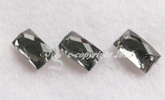 15 Strass zum aufnähen Rechteck ca. 14 x 9 mm Black Diamond