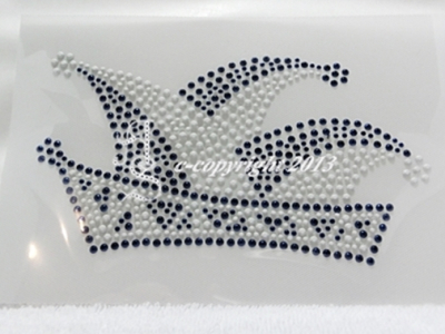 Strass Bügelbild Komiteemütze – Blau-Weiß Fasching & Karneval