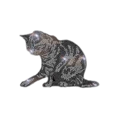 Hotfix Bügelbild Metallstuds Cat Katze Tigerkätzchen 130814