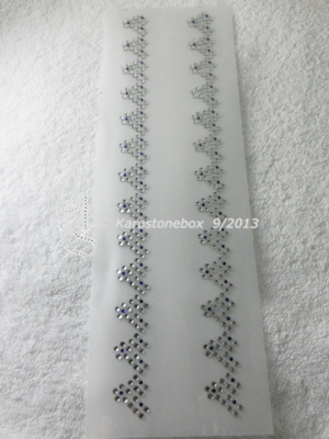 Strass Bügelbild Borte Ranke – Hotfix Strass-Applikation 27 × 2 cm Crystal oder AB