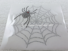 Hotfix Strass Bügelbild Spinne im Netz Spider Spinnennetz 141001