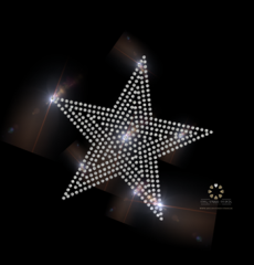 Strassstein Bügelbild gefüllter Stern – Glitzerndes Hotfix Motiv 141112