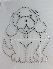 Hotfix Strass Bügelbild Kleiner Hund Strass Crystal 131115