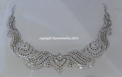 Hotfix Bügelbild Strass Edler Ausschnitt Crystal-Black Diamond 160321